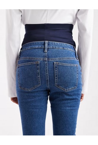ASOS DESIGN Maternity skinny jeans with over bump