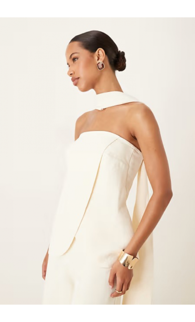 ASOS DESIGN tailored bandeau top with scarf detail