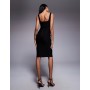 Vesper bengaline square neck bodycon midi dress