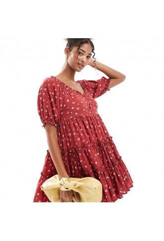 Daisy Street smock tiered mini dress