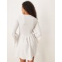 ASOS DESIGN shirred angel sleeve mini dress