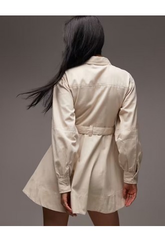 ASOS DESIGN utility shirt mini dress with belt