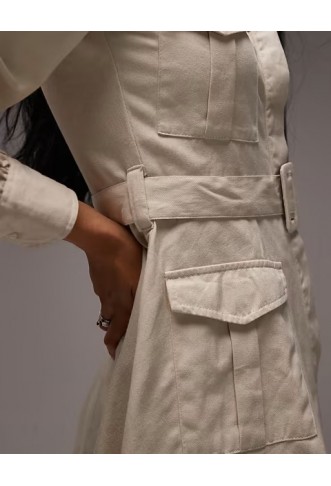 ASOS DESIGN utility shirt mini dress with belt