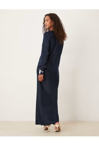 ASOS DESIGN seamed matt satin slip maxi dress