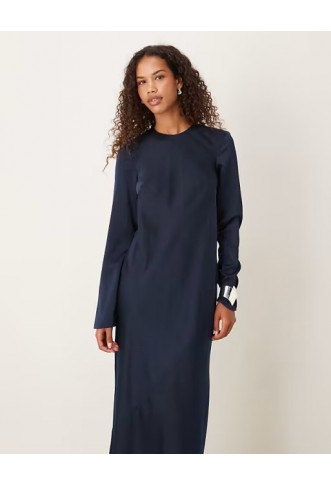 ASOS DESIGN seamed matt satin slip maxi dress