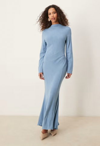 ASOS DESIGN linen high neck...