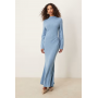 ASOS DESIGN linen high neck seam detail maxi dress
