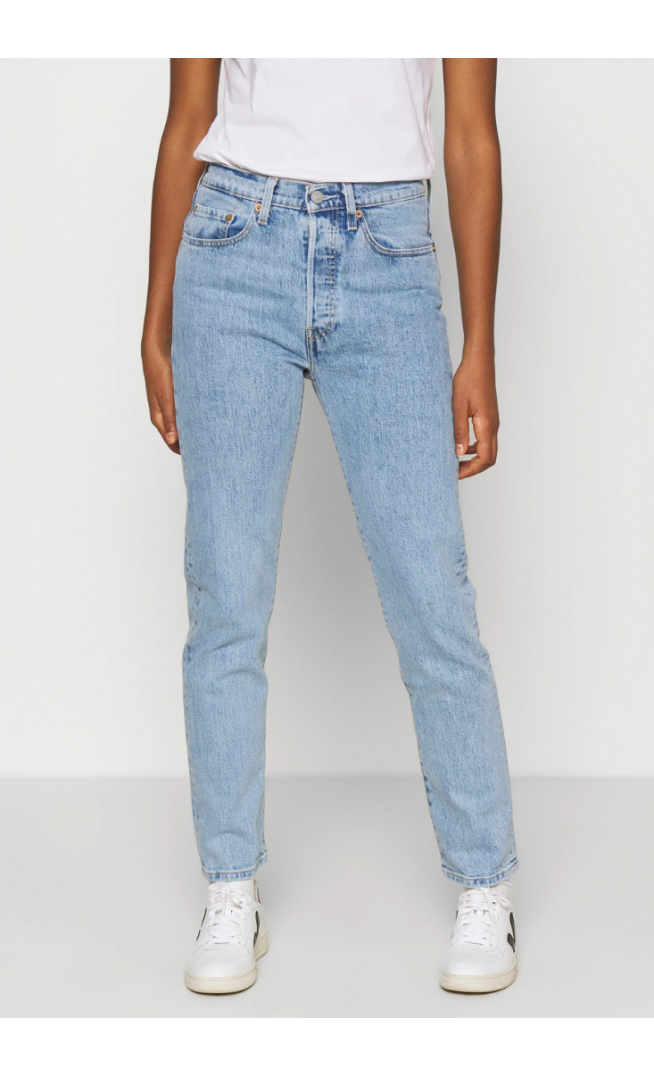Levi's 501 straight fit crop jeans in light blue