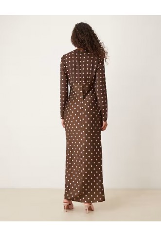 ASOS DESIGN bias bust detail maxi dress in spot print