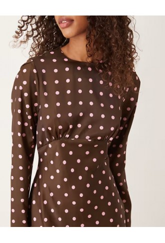 ASOS DESIGN bias bust detail maxi dress in spot print