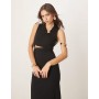 ASOS DESIGN sleeveless cut out ring trim detail midi dress