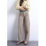 Topshop multi stripe cinch trouser in brown