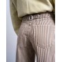 Topshop multi stripe cinch trouser in brown