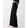 Bershka Wide-leg tailoring trousers in black