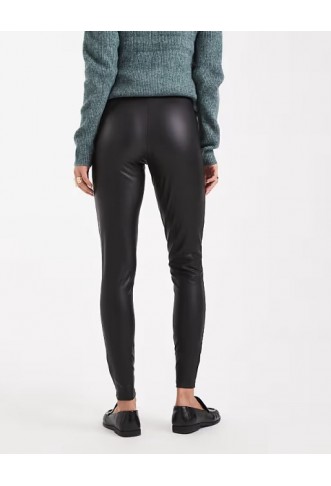 ONLY faux leather high waisted leggings in black