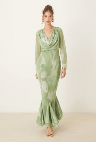 ASOS DESIGN cowl neck maxi...