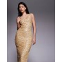 Oh Polly glitter embellished scoop neck low back maxi dress