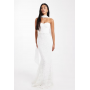 Six Stories Bridal lace bandeau scarf neck maxi dress