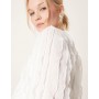 YAS ruffle textured detail top in white