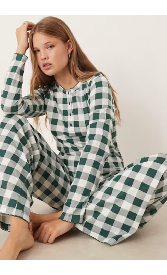 ASOS DESIGN henley tee in green