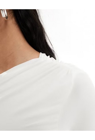 Kaiia exclusive double layered slinky off shoulder top