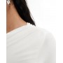 Kaiia exclusive double layered slinky off shoulder top