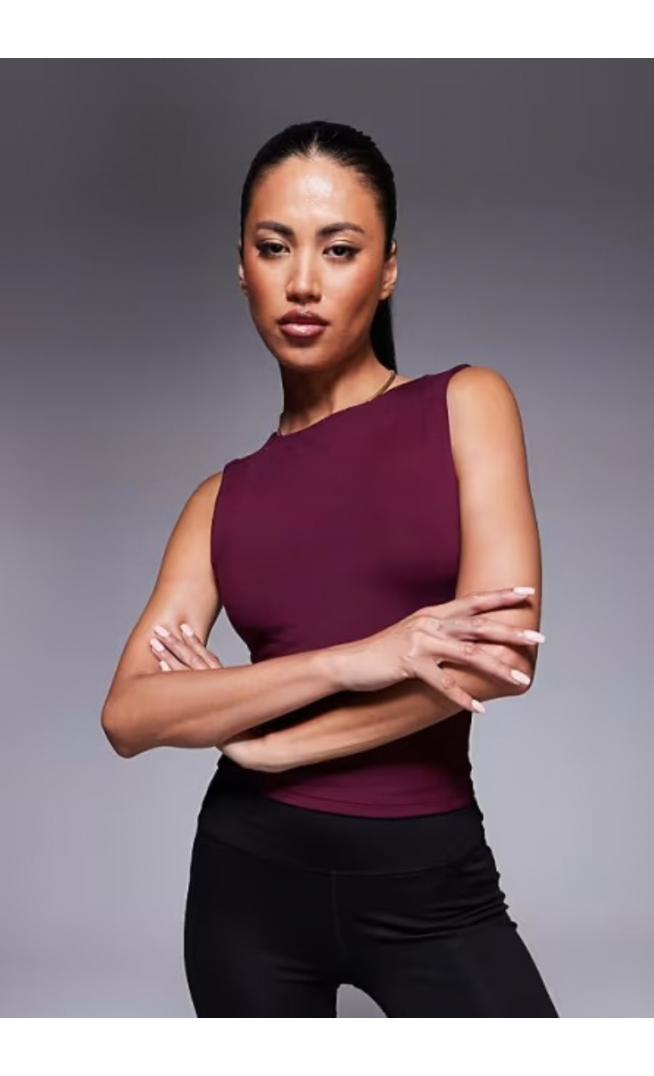 4505 Icon soft touch high neck tank with inner bra