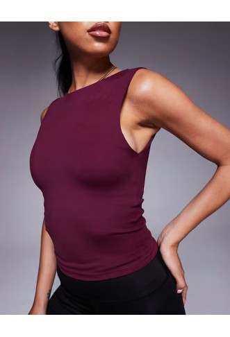 4505 Icon soft touch high neck tank with inner bra