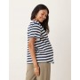 ASOS DESIGN Maternity regular fit t-shirt in navy stripe