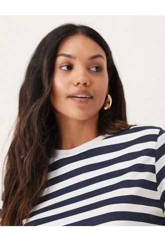 ASOS DESIGN Maternity regular fit t-shirt in navy stripe