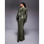 Daska satin maxi dress with exaggerated bow back