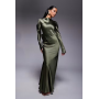 Daska satin maxi dress with exaggerated bow back