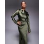 Daska satin maxi dress with exaggerated bow back