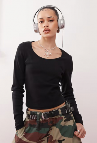 COLLUSION ribbed long...