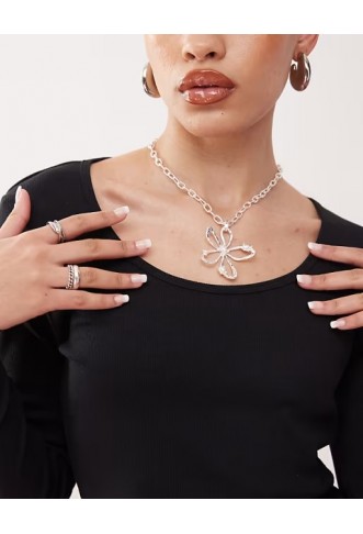 COLLUSION ribbed long sleeve square neck top