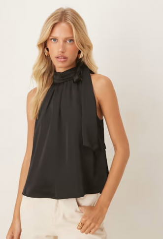 Vila tie neck satin...