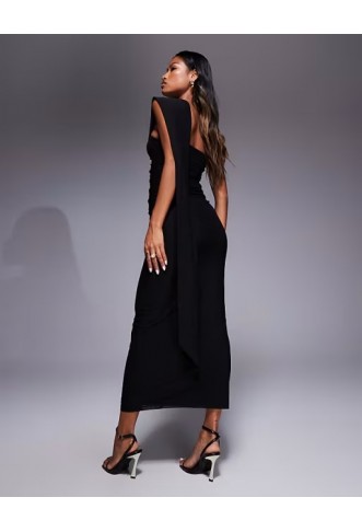 ASOS DESIGN mesh scarf detail bandeau maxi dress