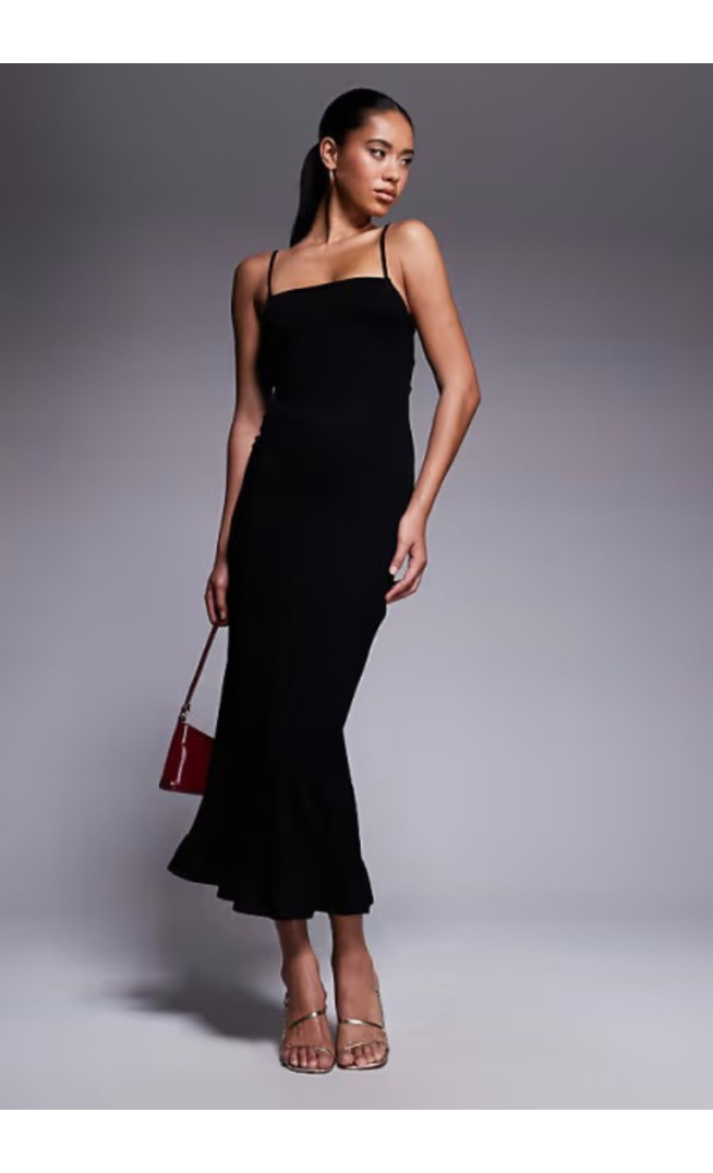 ASOS DESIGN lace up back strappy cami maxi dress