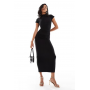 Kaiia exclusive double layered slinky high neck maxi dress