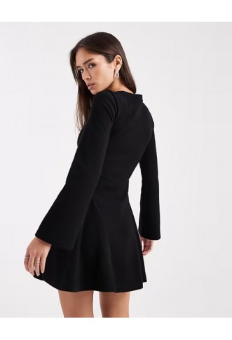ASOS DESIGN supersoft long sleeve godet mini dress