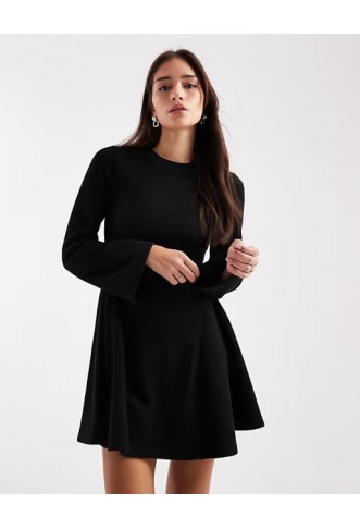 ASOS DESIGN supersoft long sleeve godet mini dress