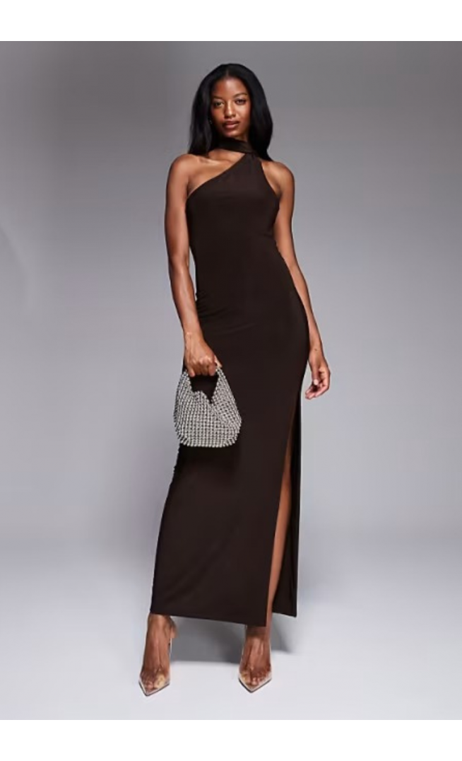 Kaiia exclusive double layered slinky maxi dress