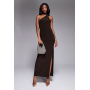 Kaiia exclusive double layered slinky maxi dress