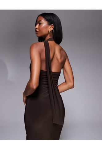 Kaiia exclusive double layered slinky maxi dress