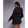 ASOS LUXE pleated collar mini dress in black