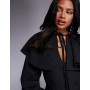 ASOS LUXE pleated collar mini dress in black