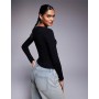 Fashionkilla exclusive cotton wide square neck long sleeve top