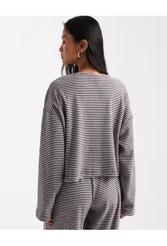 Miss Selfridge stripe brushed rib cardigan