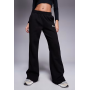 Kaiia Petite cotton blend embroidered logo wide leg joggers