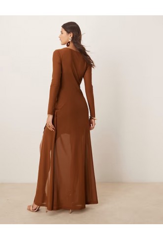 Forever New long sleeve drape maxi dress